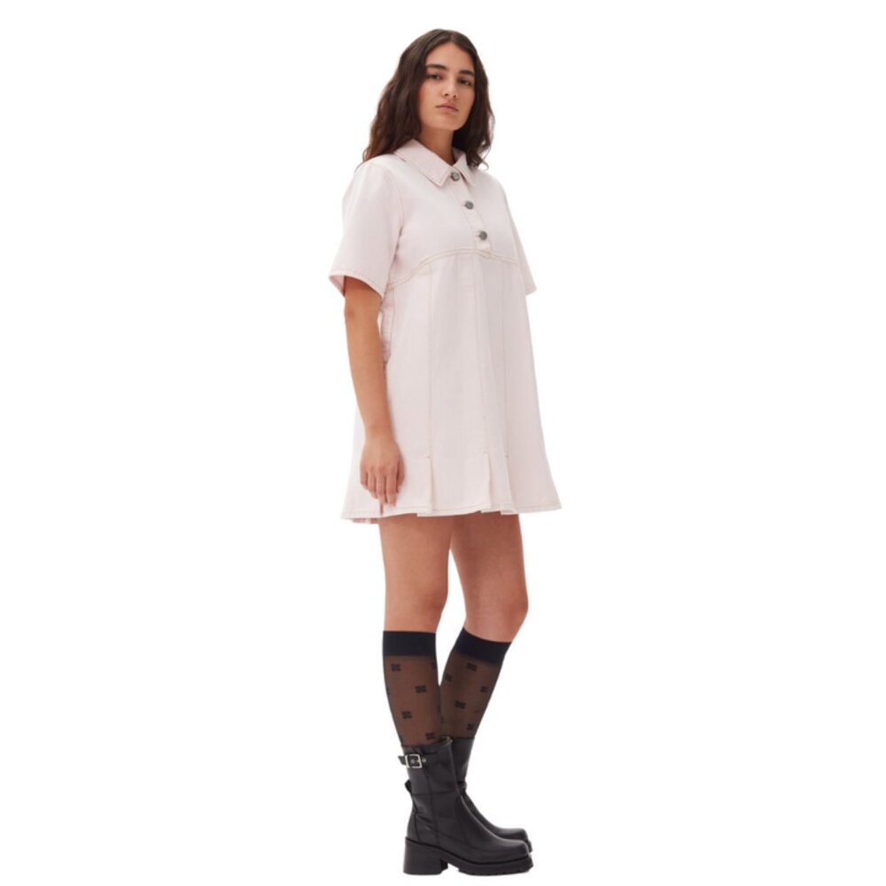 Nwt GANNI dress chalk pink size 42 $495 retail - Picture 7 of 8
